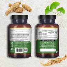 Cargar imagen en el visor de la galería, Ginkgo Biloba con Ginseng Coreano 16,000 mg – 180 Tabletas Veganas / Ginkgo Biloba and Korean Ginseng Tablets 16000mg 180 Vegan