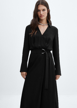 Cargar imagen en el visor de la galería, Black Belted Mid Dress
