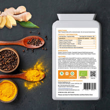 Cargar imagen en el visor de la galería, Cúrcuma Orgánica Curcumina 720 mg – 120 Cápsulas / Organic Turmeric Curcumin 720mg - 120 Capsules