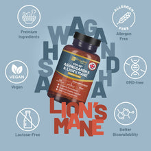 Load image into Gallery viewer, Tabletas de KSM-66 Ashwagandha y Melena de León / KSM-66 Ashwagandha and Lions Mane Tablets