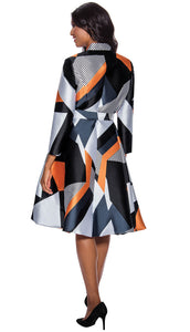 Print midi dress with balloon hem