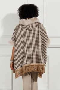 Cozy luxury print poncho