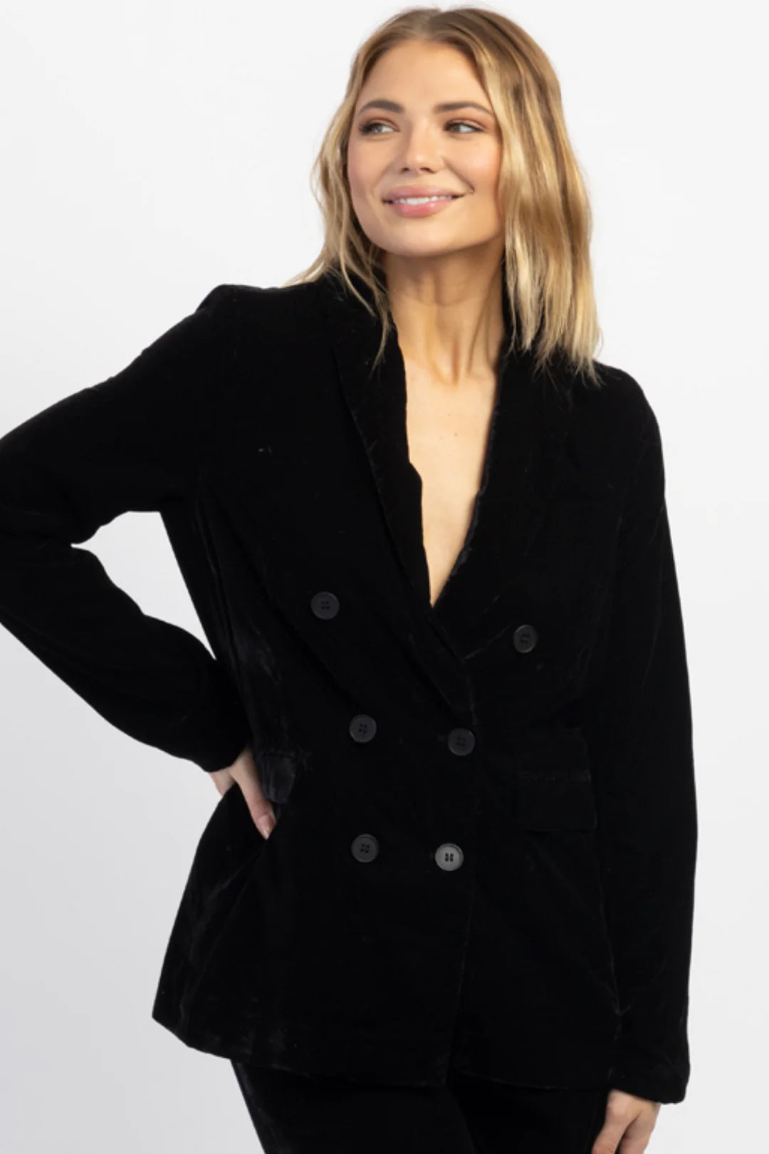 Black velvet blazer