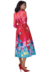 Printed Midi Dress Plus Size with V-Neck and Sash Belt