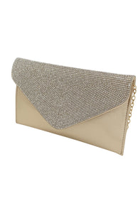 LA REGALE CONVERTIBLE ANNA CRYSTAL FLAP ENVELOPE CLUTCH