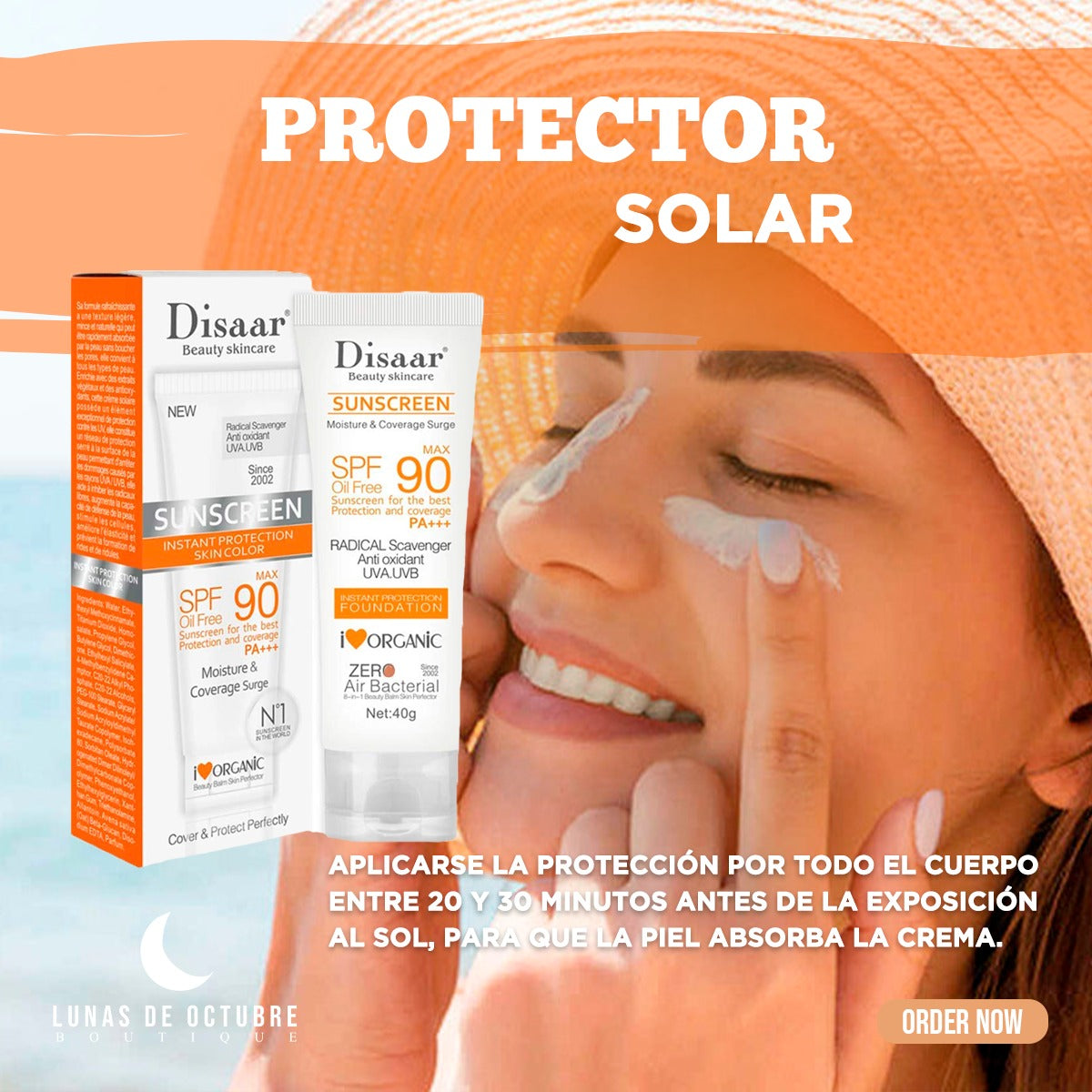 CREMA HIDRATANTE CON PROTECCIÓN SOLAR SPF90