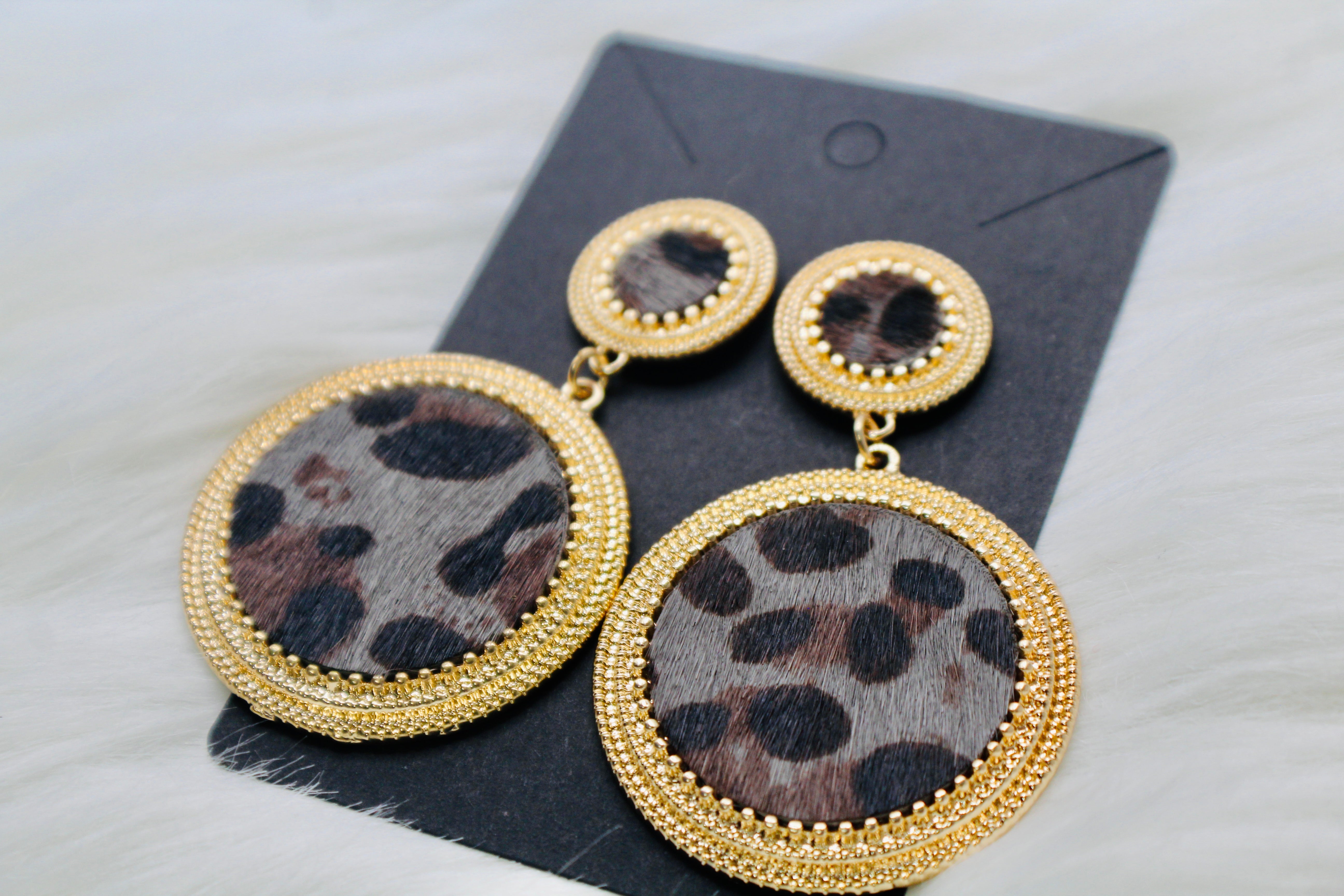 STAY WILD LEOPARD GOLD EARRINGS