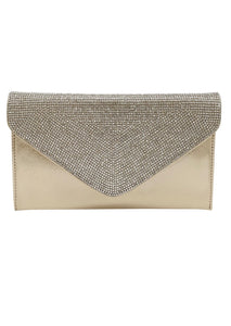 LA REGALE CONVERTIBLE ANNA CRYSTAL FLAP ENVELOPE CLUTCH