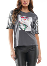 Cargar imagen en el visor de la galería, TOP GREY SEQUIN SLEEVE PATCH

