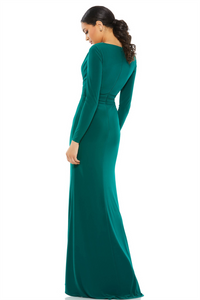 Long sleeve, v-neck gown